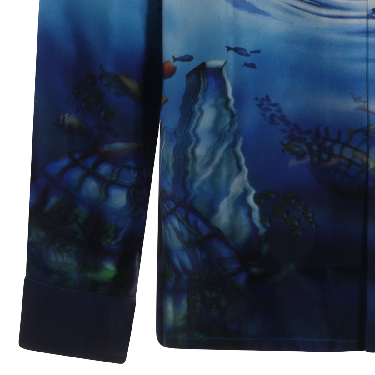 Casablanca Surreal Aquatic Print Long-Sleeve Shirt Blauw
