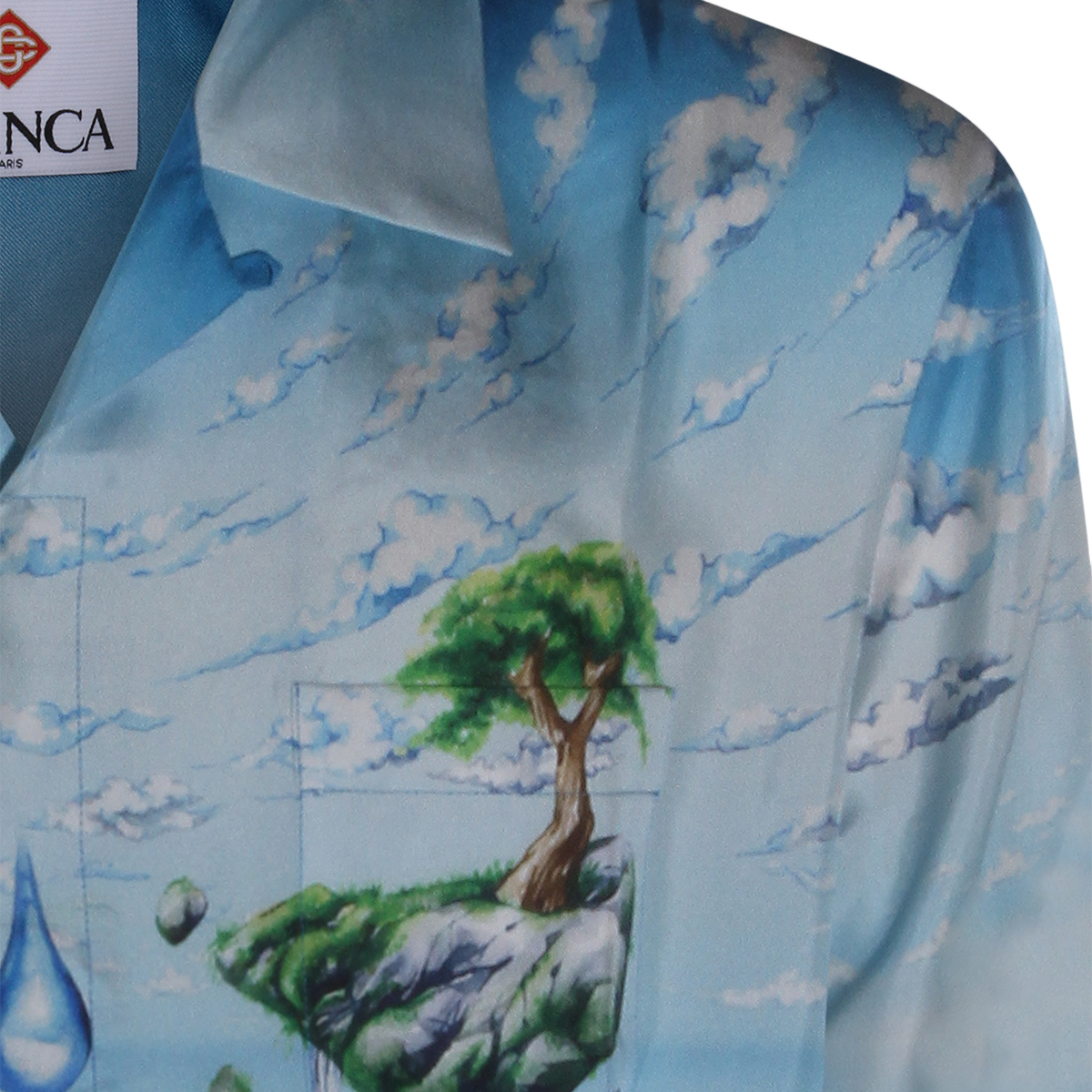 Casablanca Surreal Aquatic Print Long-Sleeve Shirt Blauw