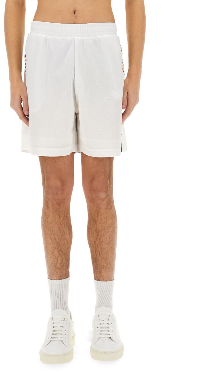 Casablanca "JACQUARD MONOGRAM" FOOTBALL SHORTS Wit