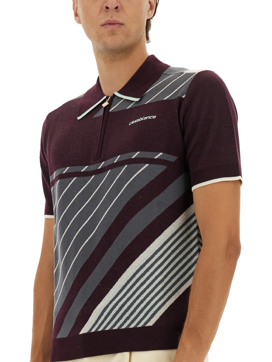 Casablanca "DIAGONAL" TENNIS POLO SHIRT Paars