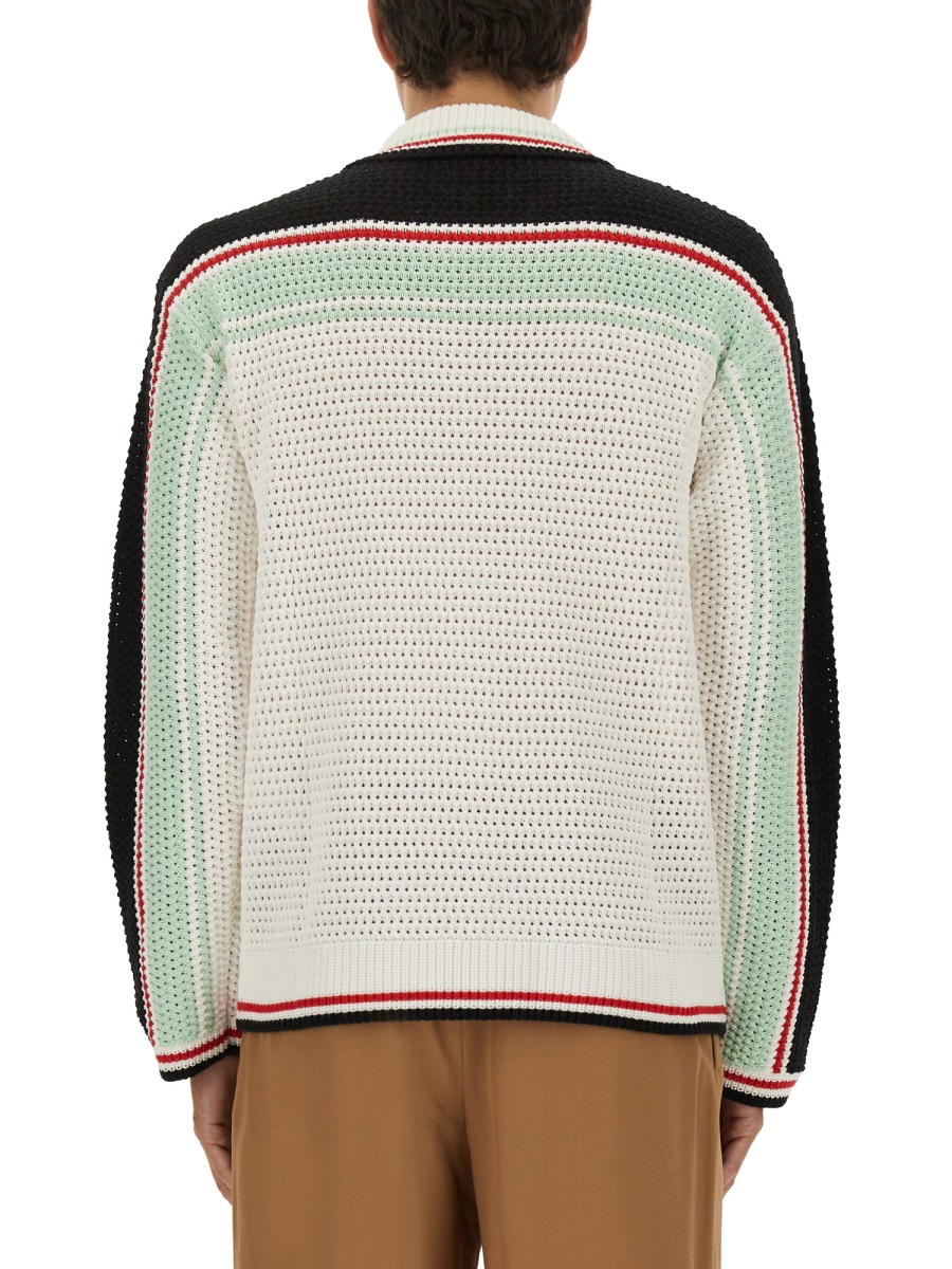 Casablanca COTTON KNIT TENNIS SHIRT Zwart