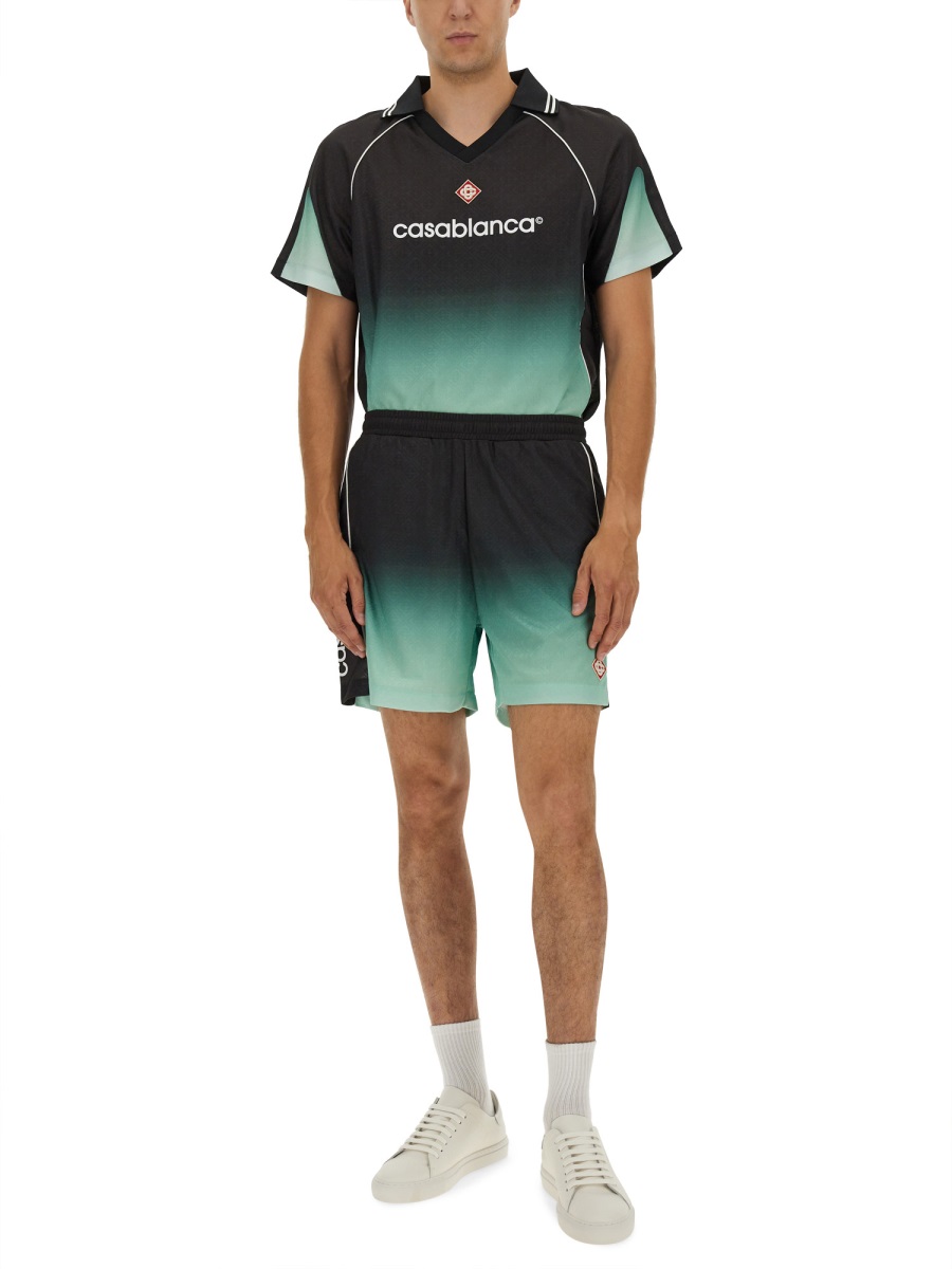 Casablanca JACQUARD FOOTBALL SHORTS Groen