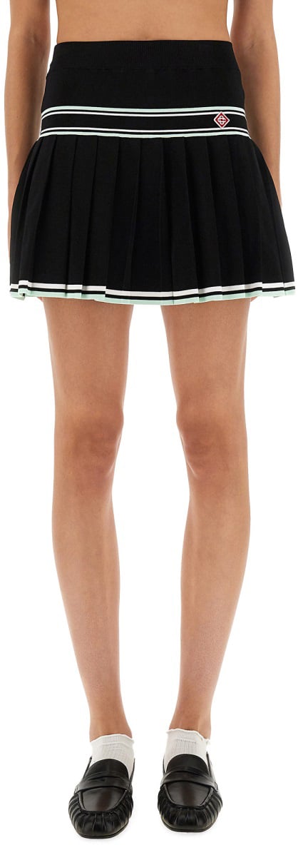 Casablanca PLEATED VISCOSE MINISKIRT Zwart