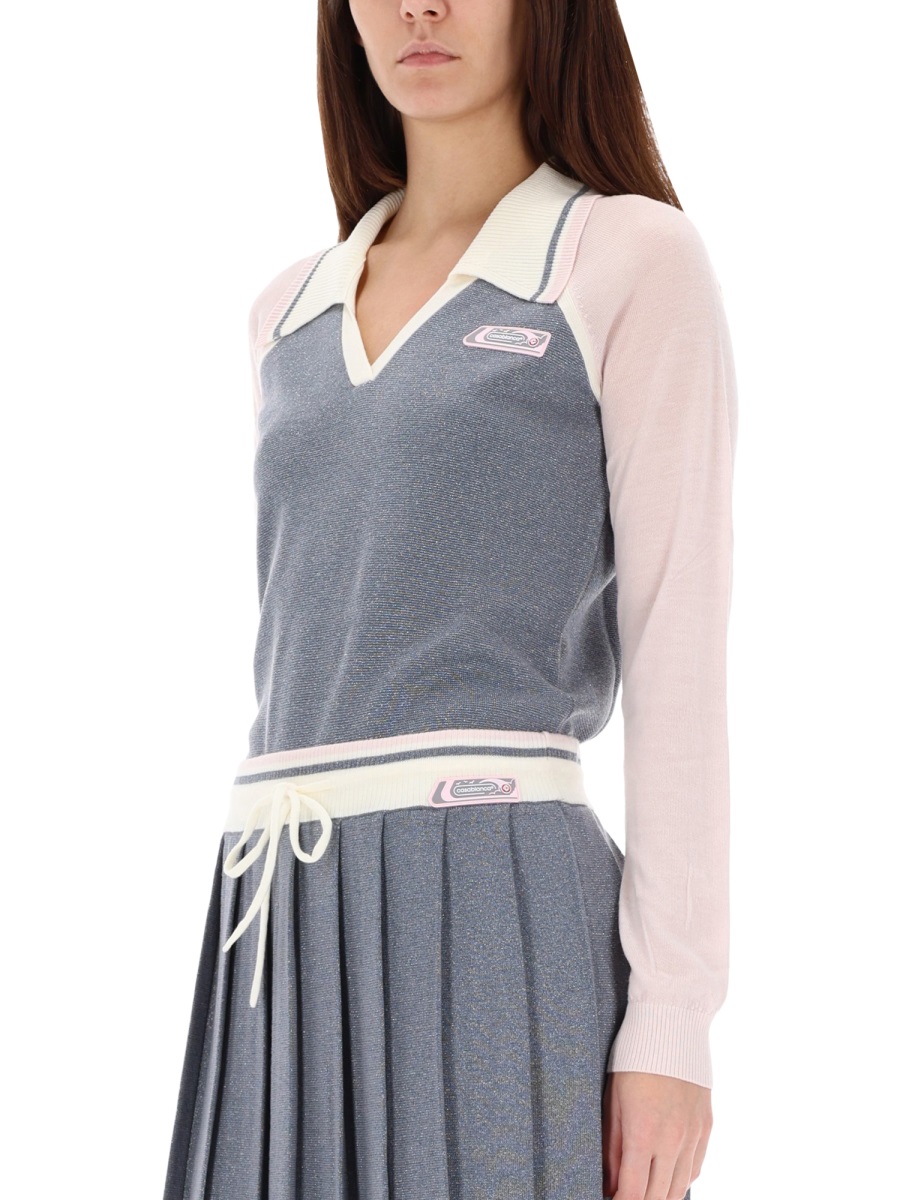 Casablanca LONG SLEEVE TENNIS POLO SHIRT Zilver
