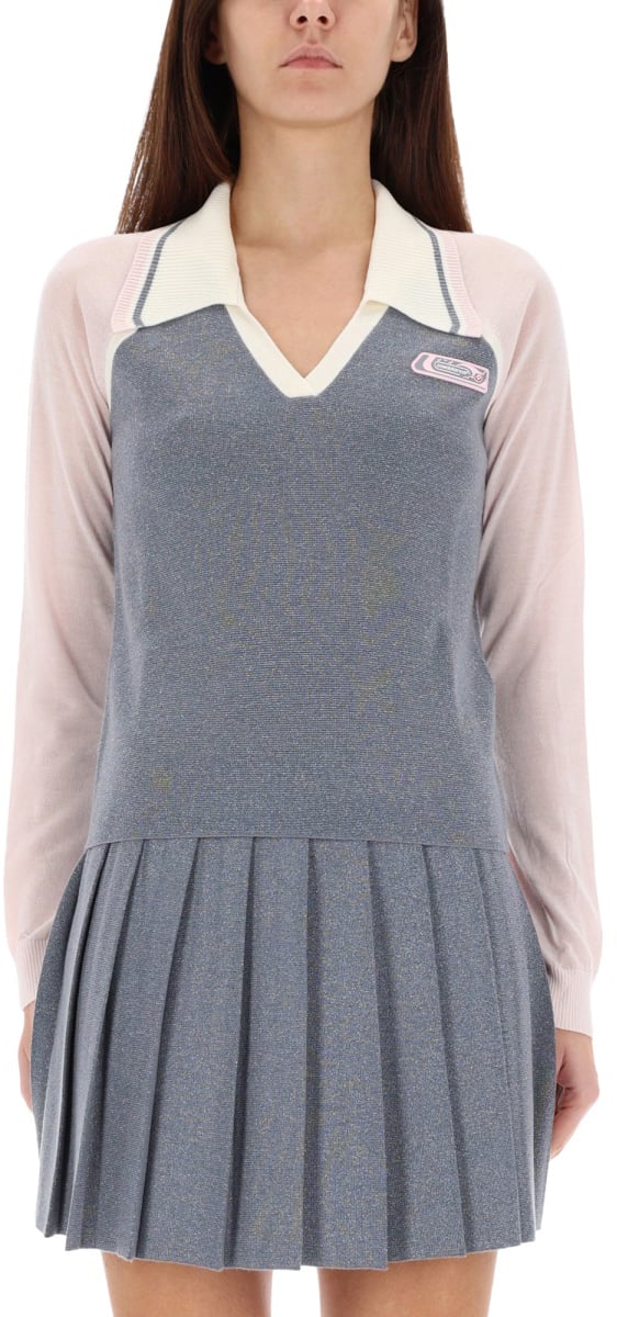 Casablanca LONG SLEEVE TENNIS POLO SHIRT Zilver