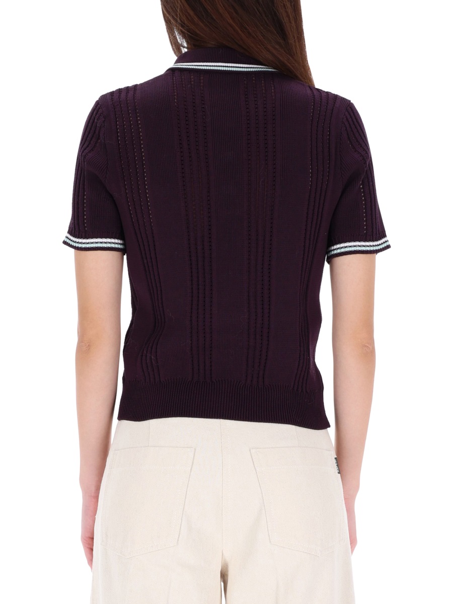 Casablanca COTTON KNIT POLO SHIRT Paars