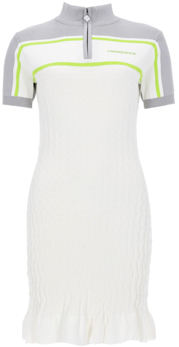 Casablanca POLO SHIRT DRESS "TENNIS" Wit