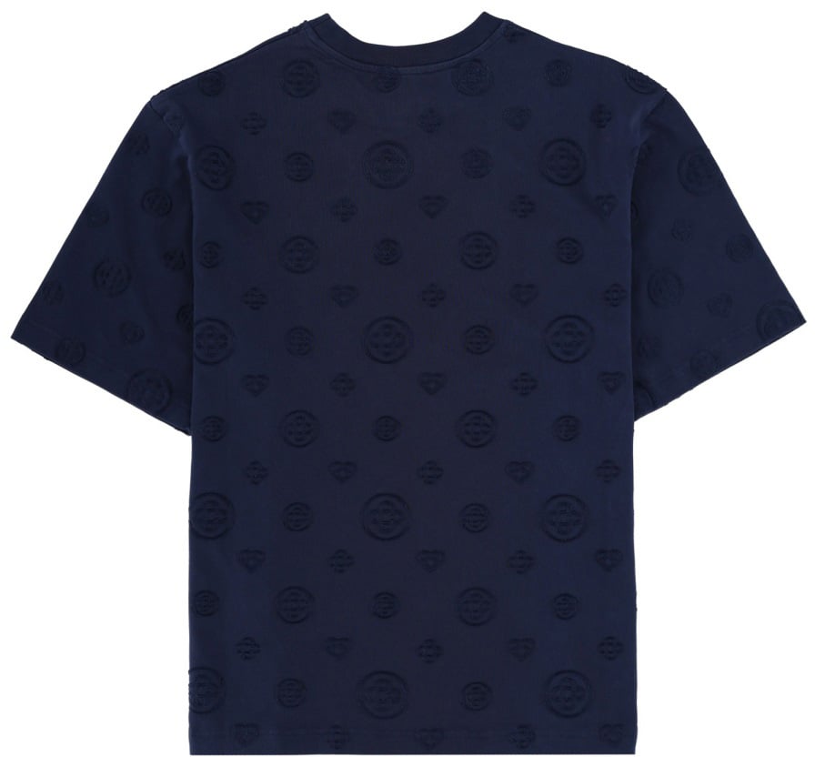 Casablanca T-SHIRT WITH MONOGRAM DETAILS Blauw