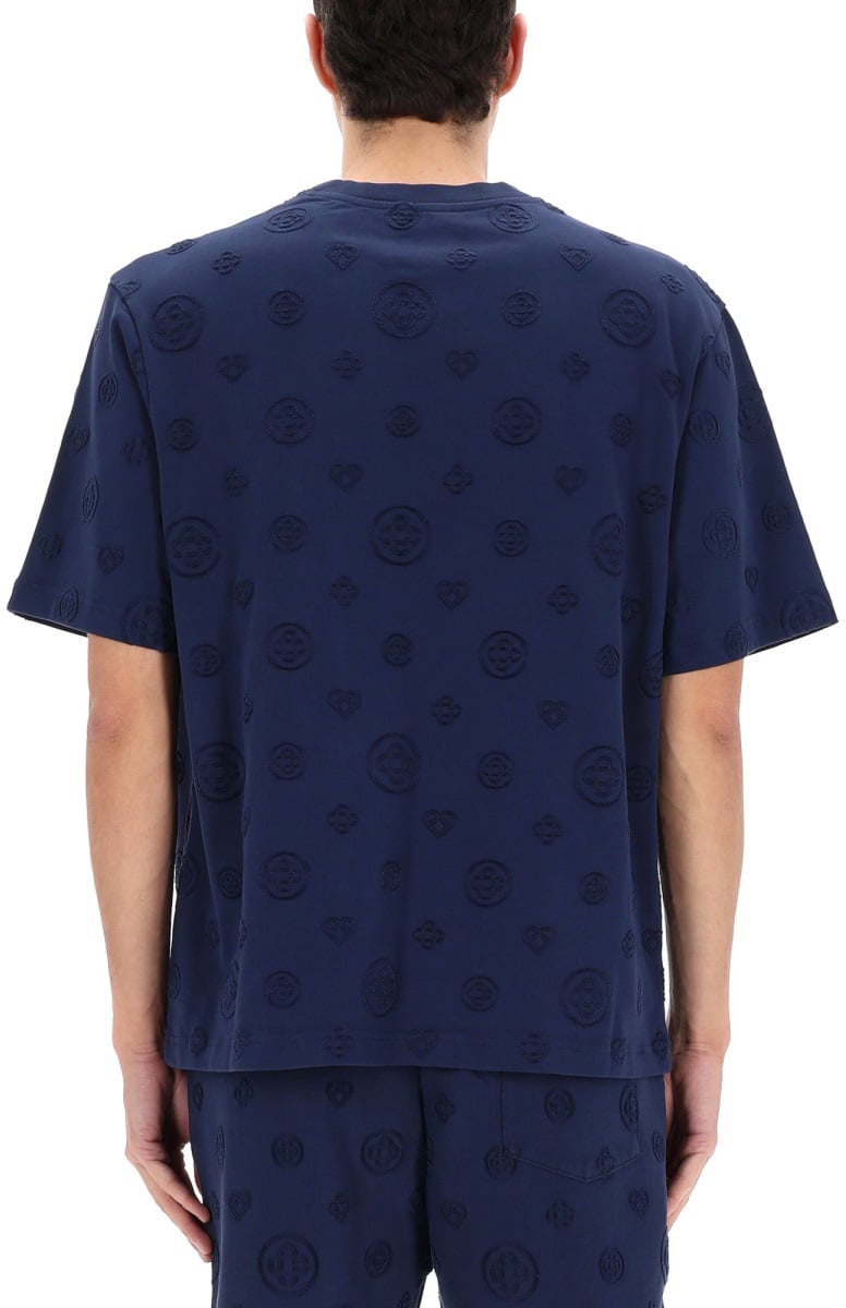 Casablanca T-SHIRT WITH MONOGRAM DETAILS Blauw