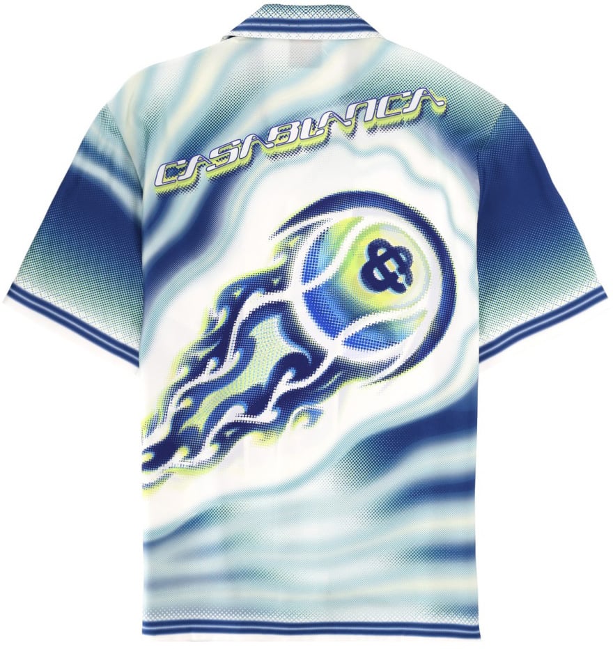 Casablanca "FLAMING TENNIS BALL" SHIRT Blauw