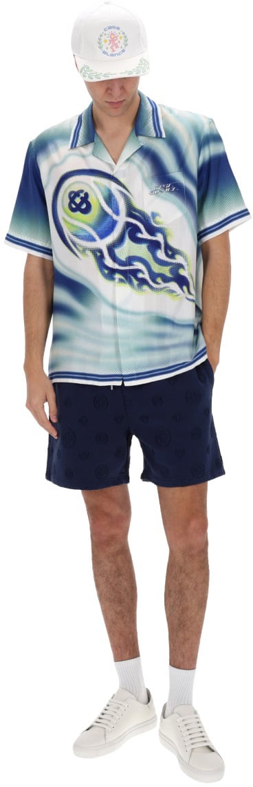 Casablanca "FLAMING TENNIS BALL" SHIRT Blauw