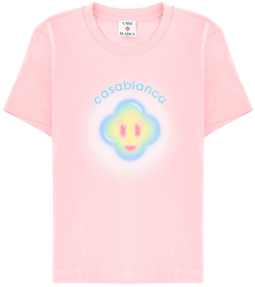 Casablanca "AIRBRUSH SMILEY" T-SHIRT Roze