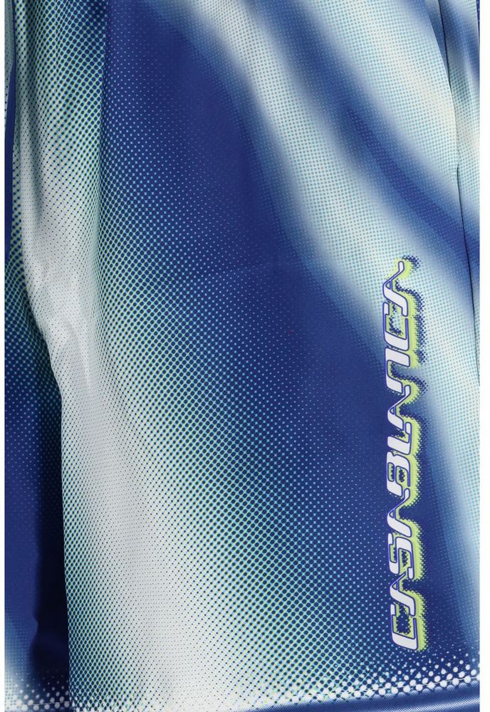 Casablanca Blue Silk Bermuda Shorts Blauw