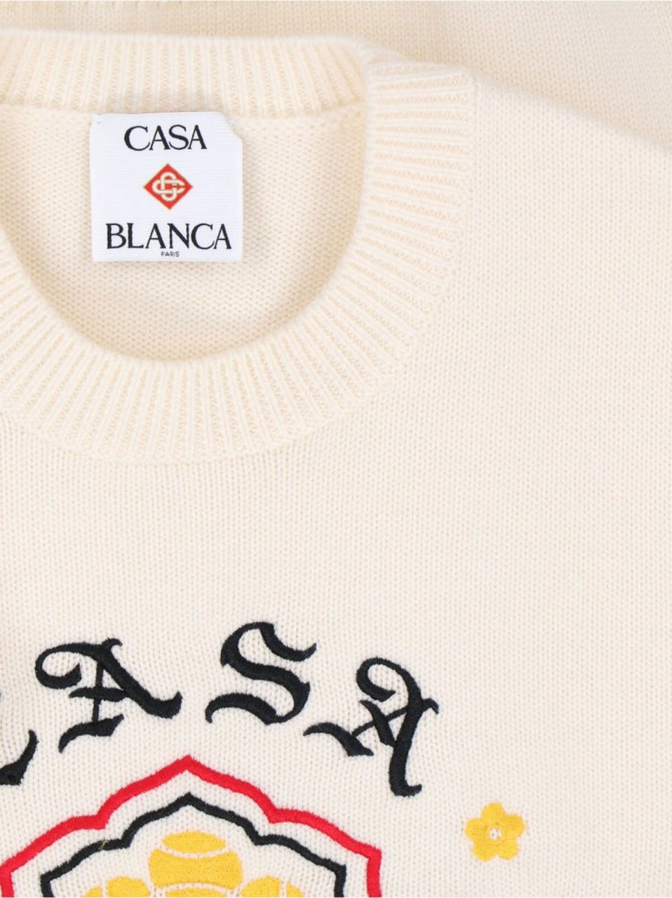 Casablanca “Emblem” Sweater Cream Neutraal