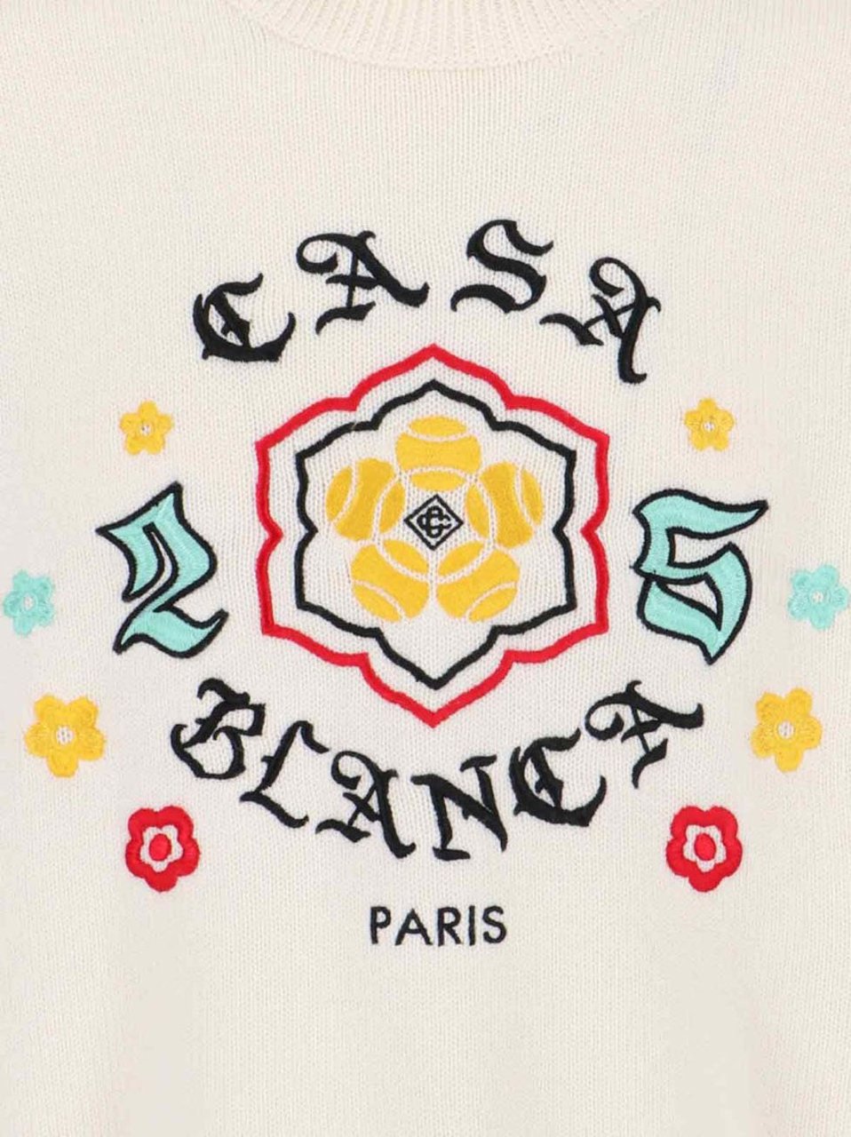 Casablanca “Emblem” Sweater Cream Neutraal