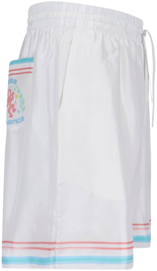 Casablanca White Dance Joy Silk Shorts Wit