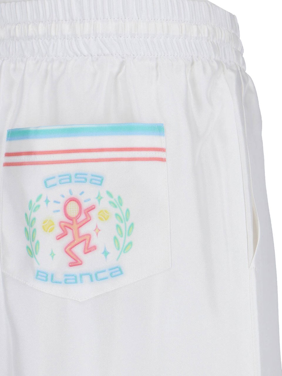 Casablanca White Dance Joy Silk Shorts Wit