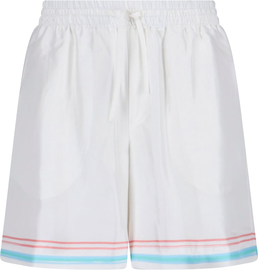 Casablanca White Dance Joy Silk Shorts Wit