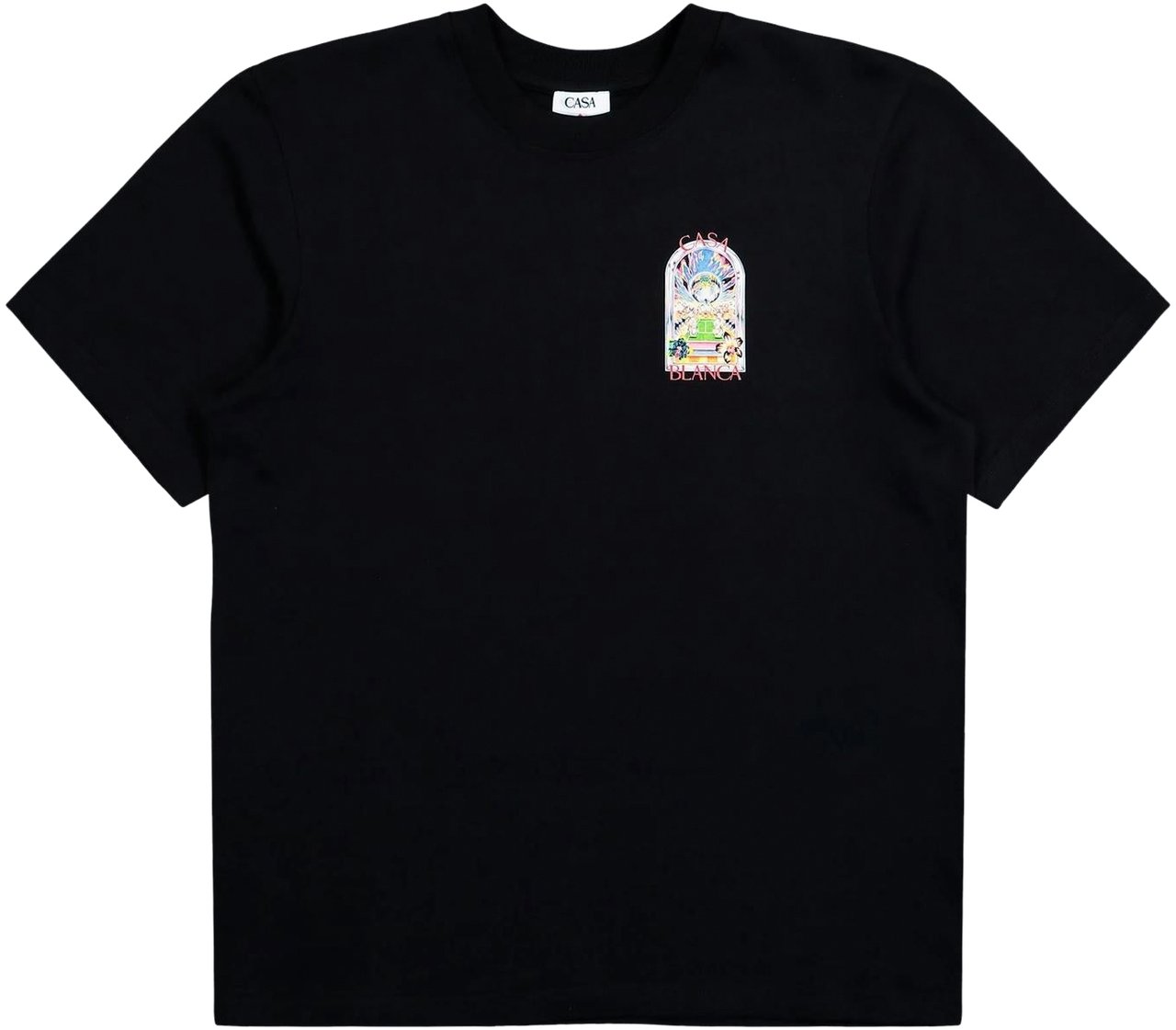 Casablanca Heren Tennis Landscape T-Shirt Zwart Zwart