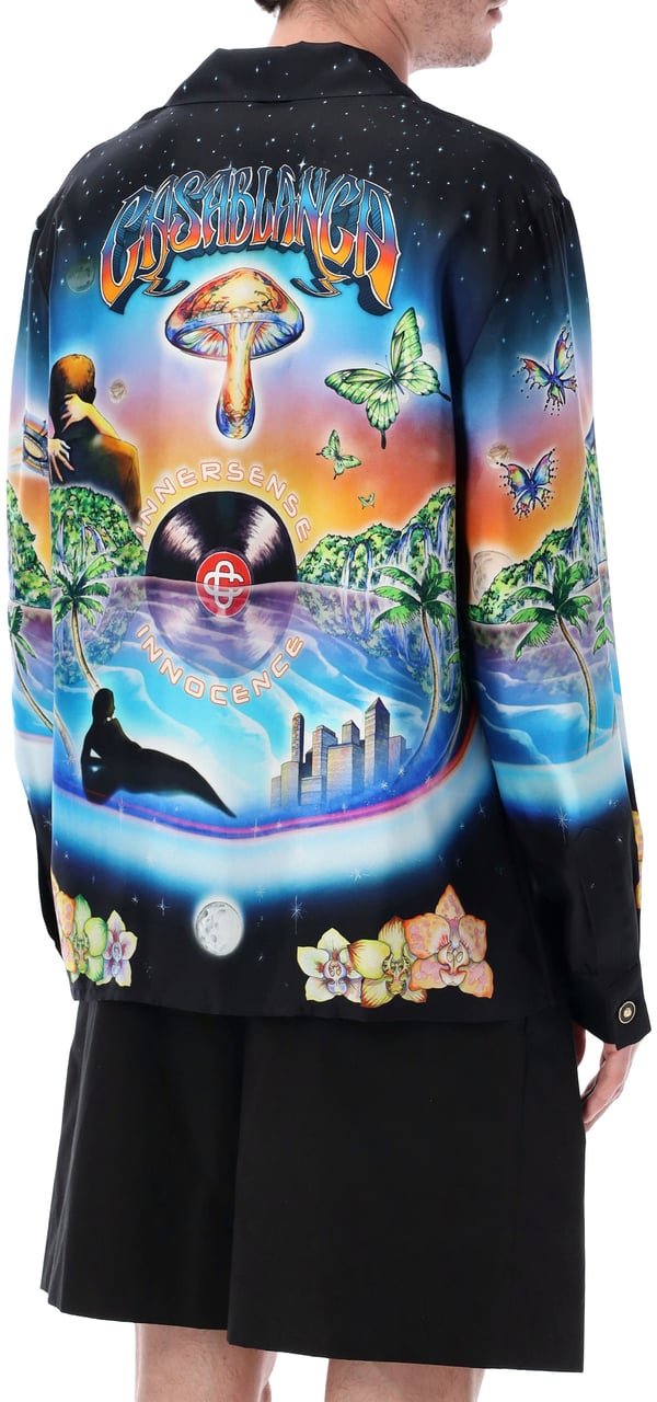 Casablanca Innersense Silk Shirt Nero Divers