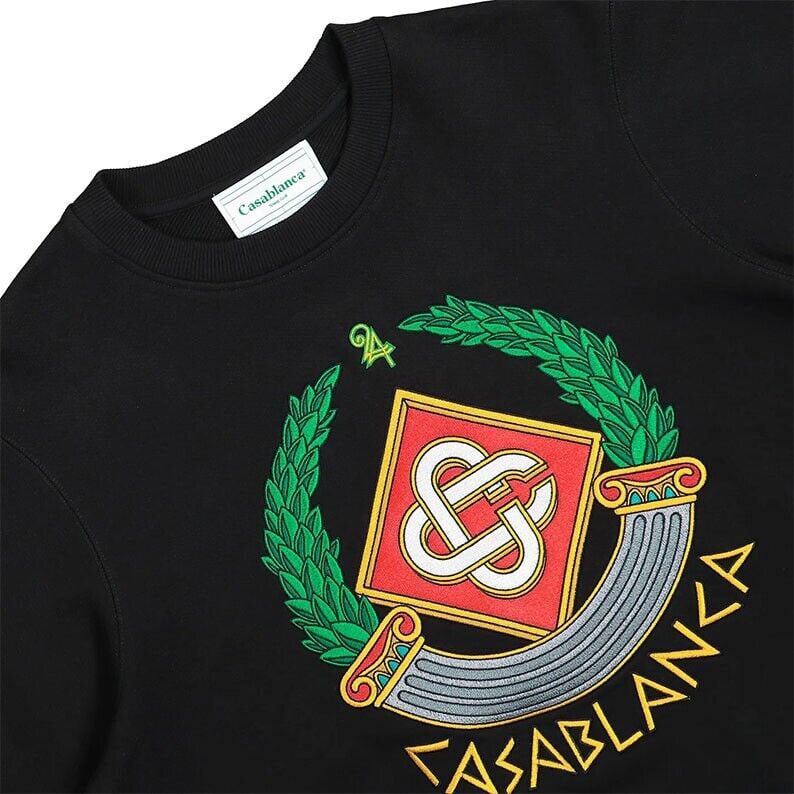 Casablanca casa crest embroidered sweatshirt Zwart
