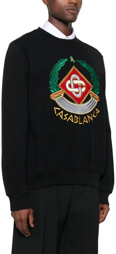 Casablanca casa crest embroidered sweatshirt Zwart