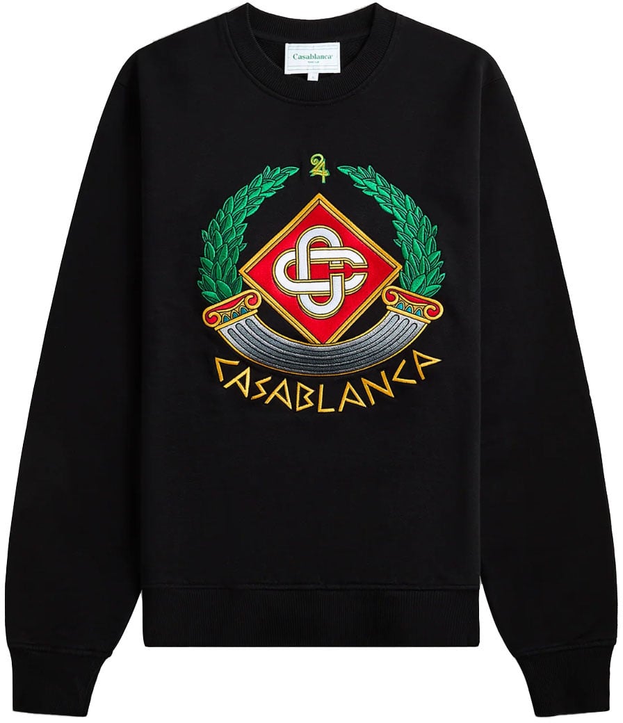 Casablanca casa crest embroidered sweatshirt Zwart