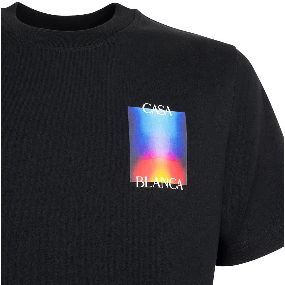 Casablanca T-shirt Gradient Stacked Logo Zwart