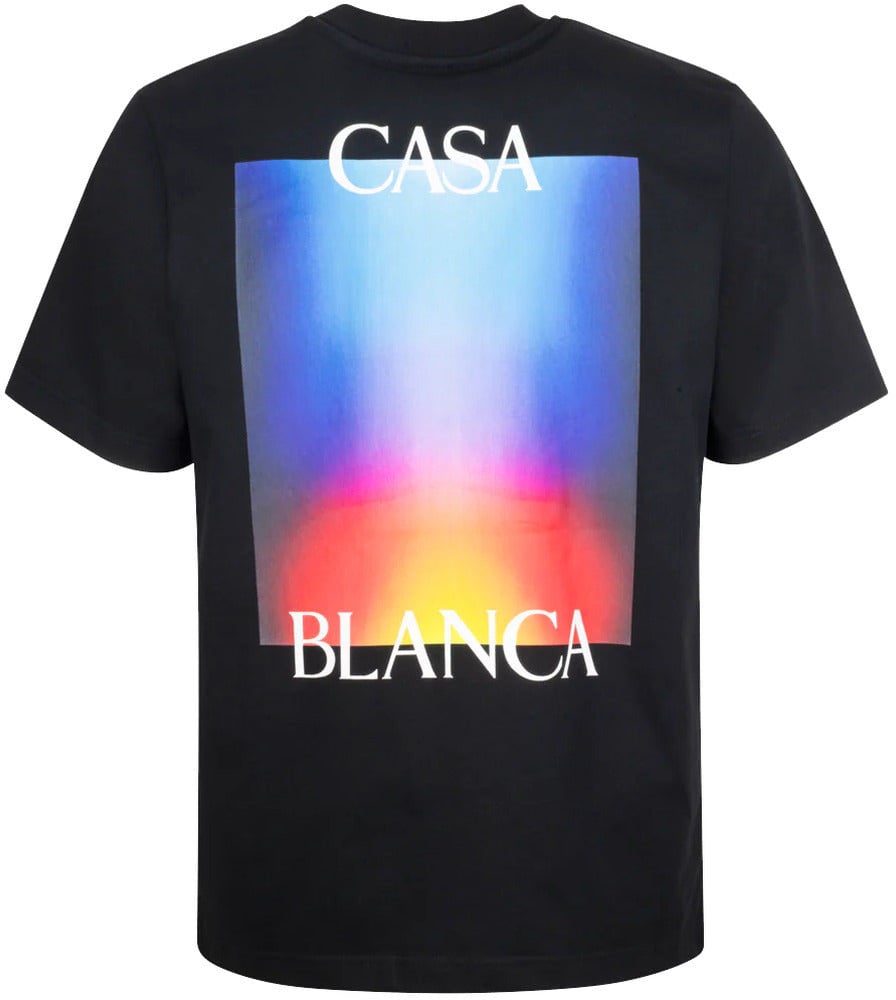 Casablanca T-shirt Gradient Stacked Logo Zwart