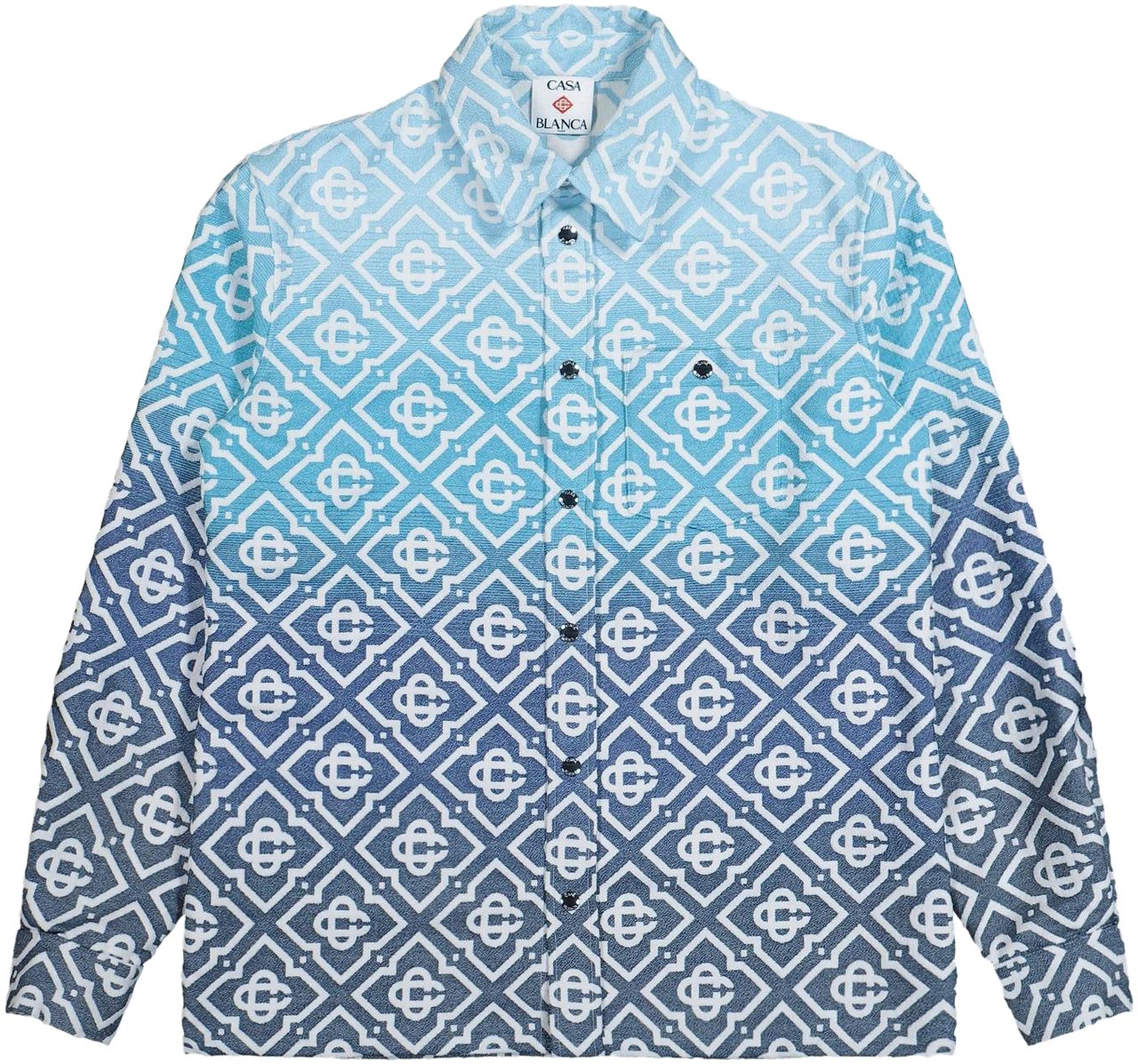 Casablanca Heren Boucle Jacquard Shacket Blauw overhemd Blauw