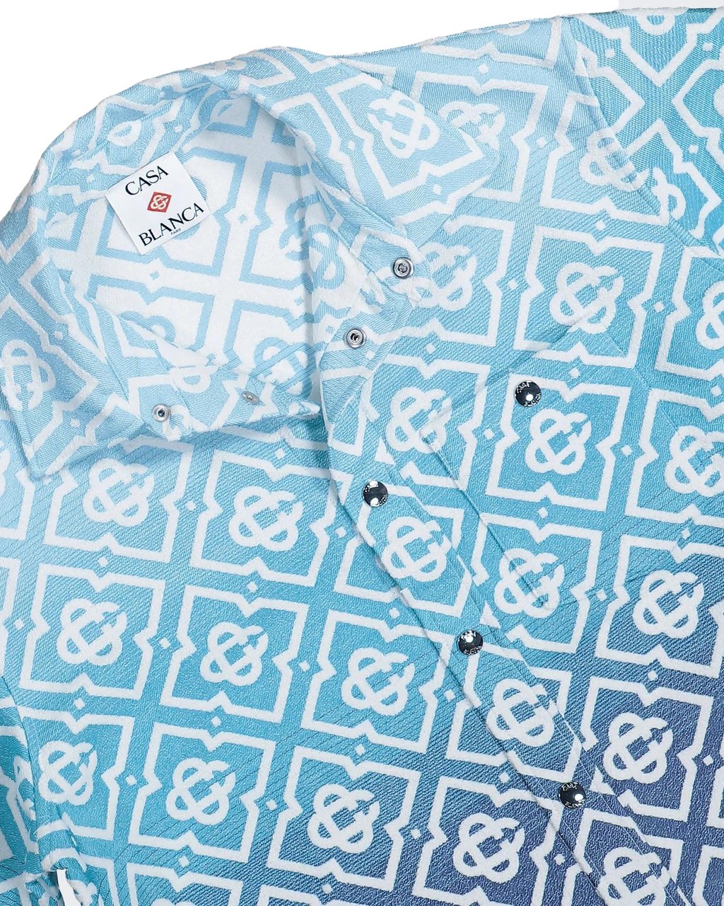 Casablanca Heren Boucle Jacquard Shacket Blauw overhemd Blauw