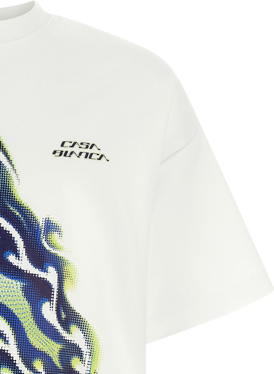Casablanca White Cotton T-Shirt Wit