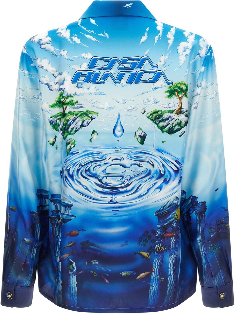 Casablanca "Lost Atlantis" Shirt Multicolor Blauw