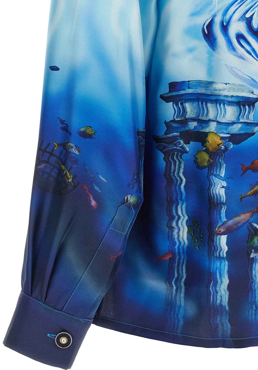 Casablanca "Lost Atlantis" Shirt Multicolor Blauw