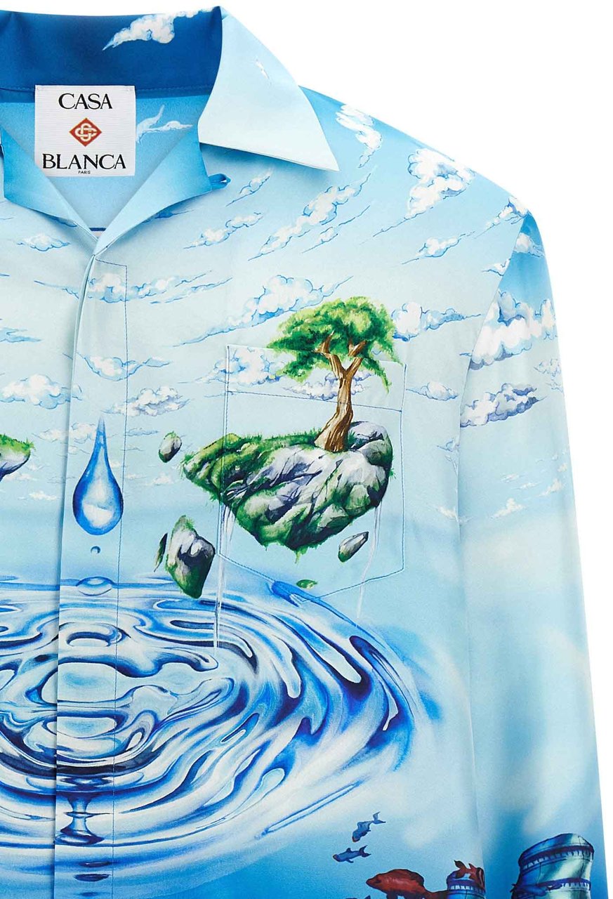 Casablanca "Lost Atlantis" Shirt Multicolor Blauw