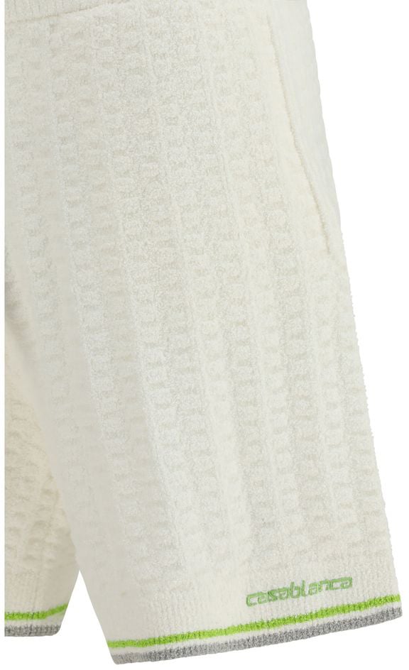 Casablanca White Cotton Bermuda Shorts Wit