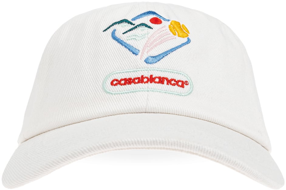 Casablanca Montagne Casa Way Logo Baseball Cap Wit