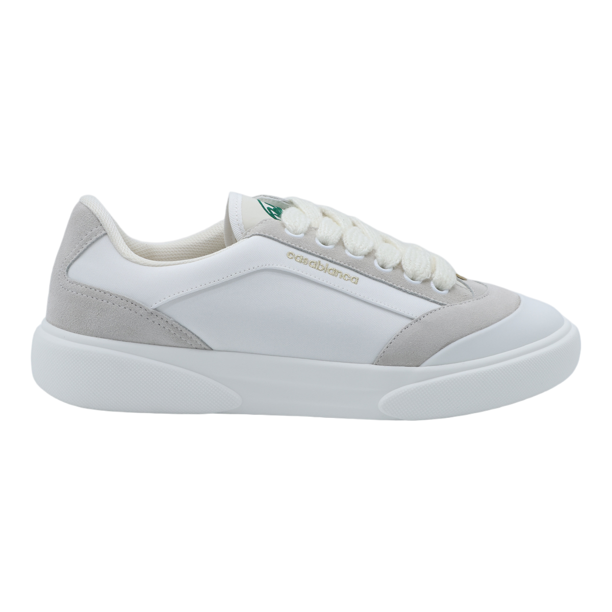 Casablanca Low-Top Sneakers with Suede Overlays and Gold Branding Wit