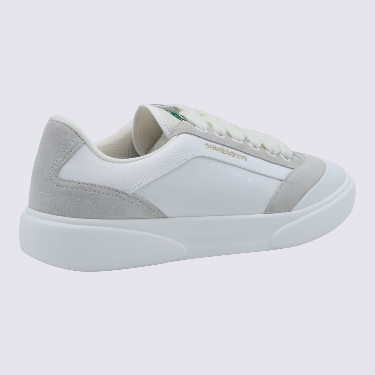 Casablanca Low-Top Sneakers with Suede Overlays and Gold Branding Wit