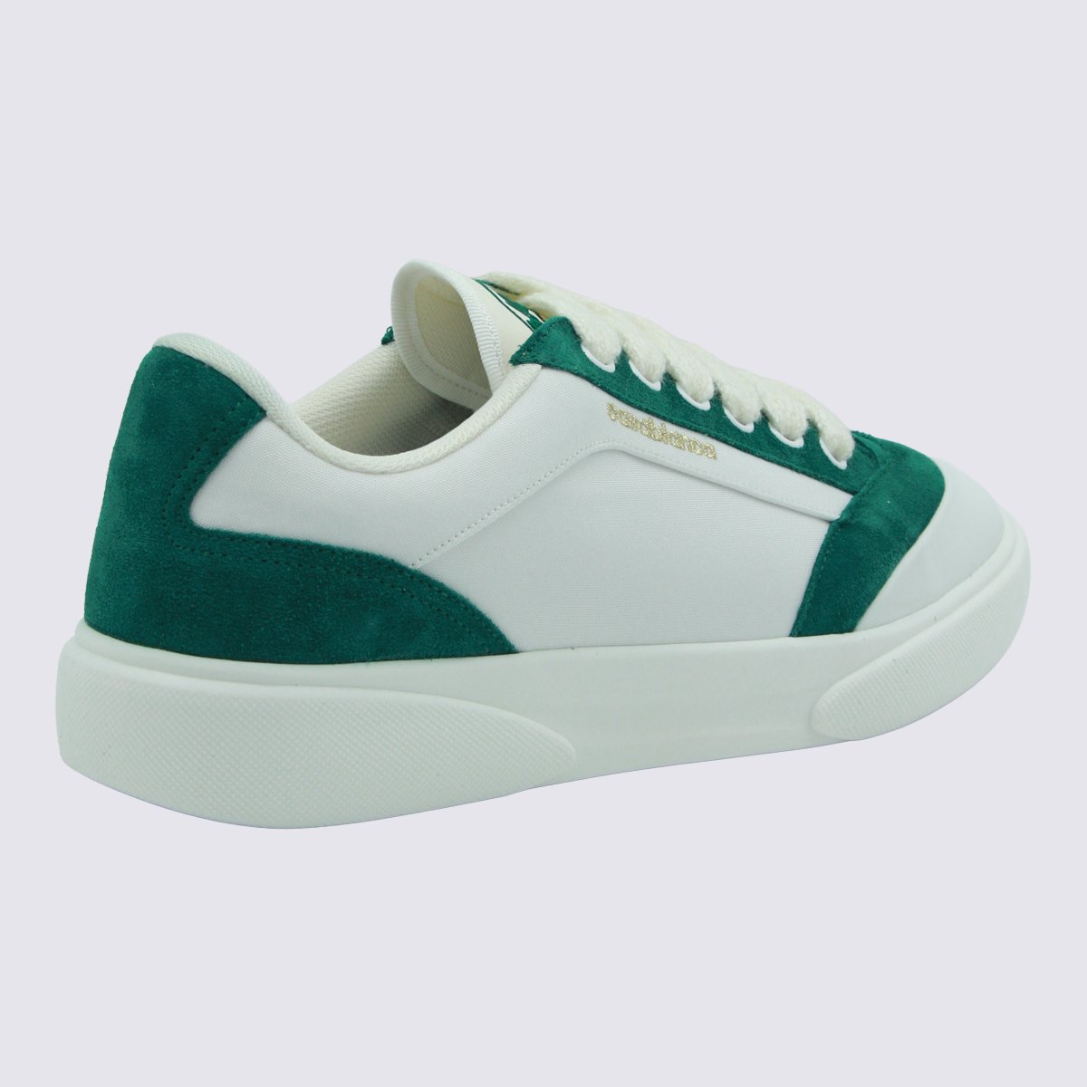 Casablanca Low-Top Sneakers with Deep Green Suede Overlays Wit