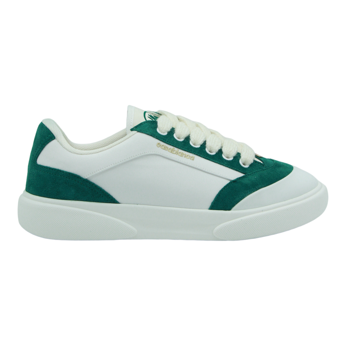 Casablanca Low-Top Sneakers with Deep Green Suede Overlays Wit