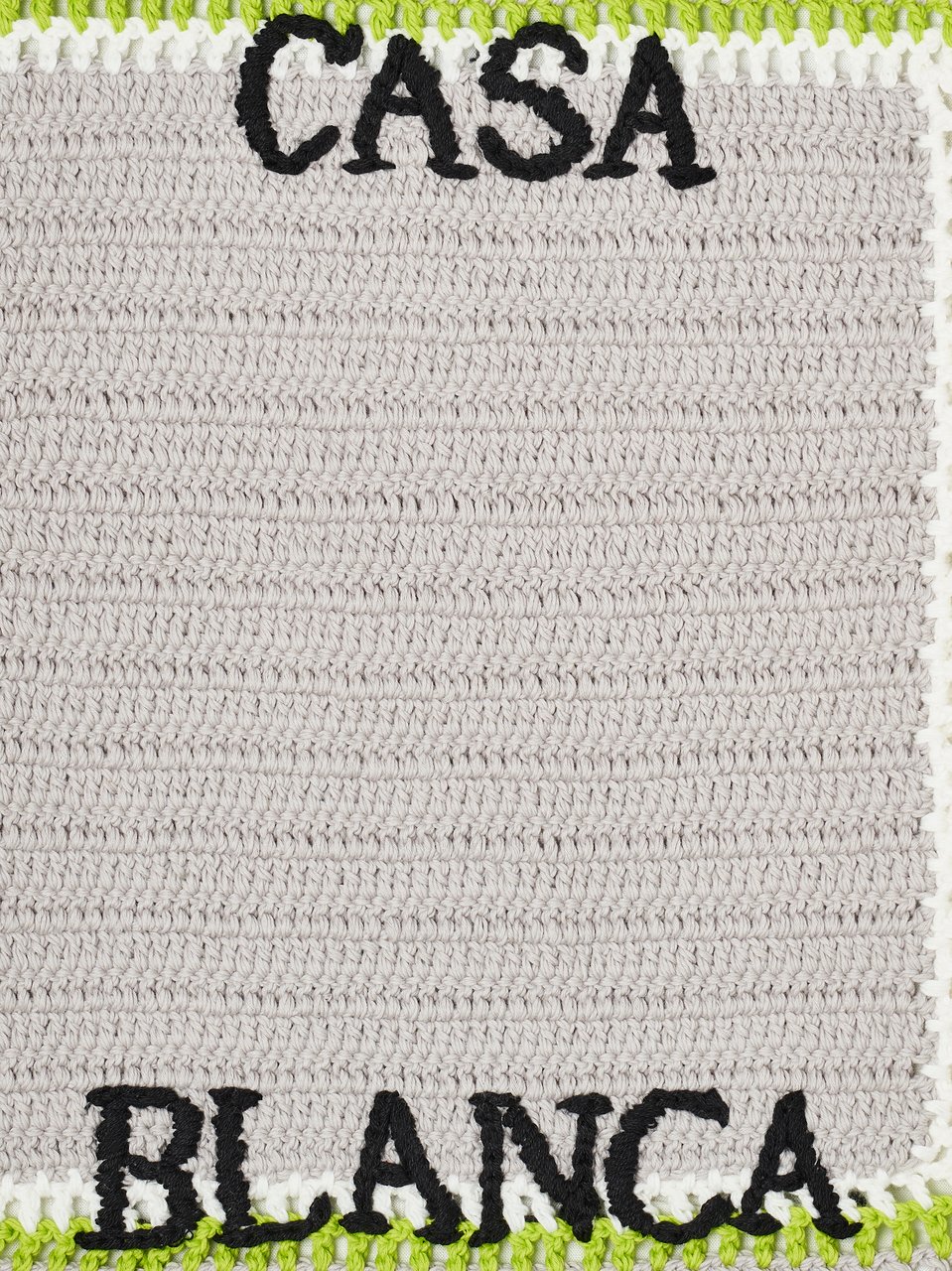 Casablanca Rectangular Crochet Bag with Striped Pattern and Embroidery Grijs