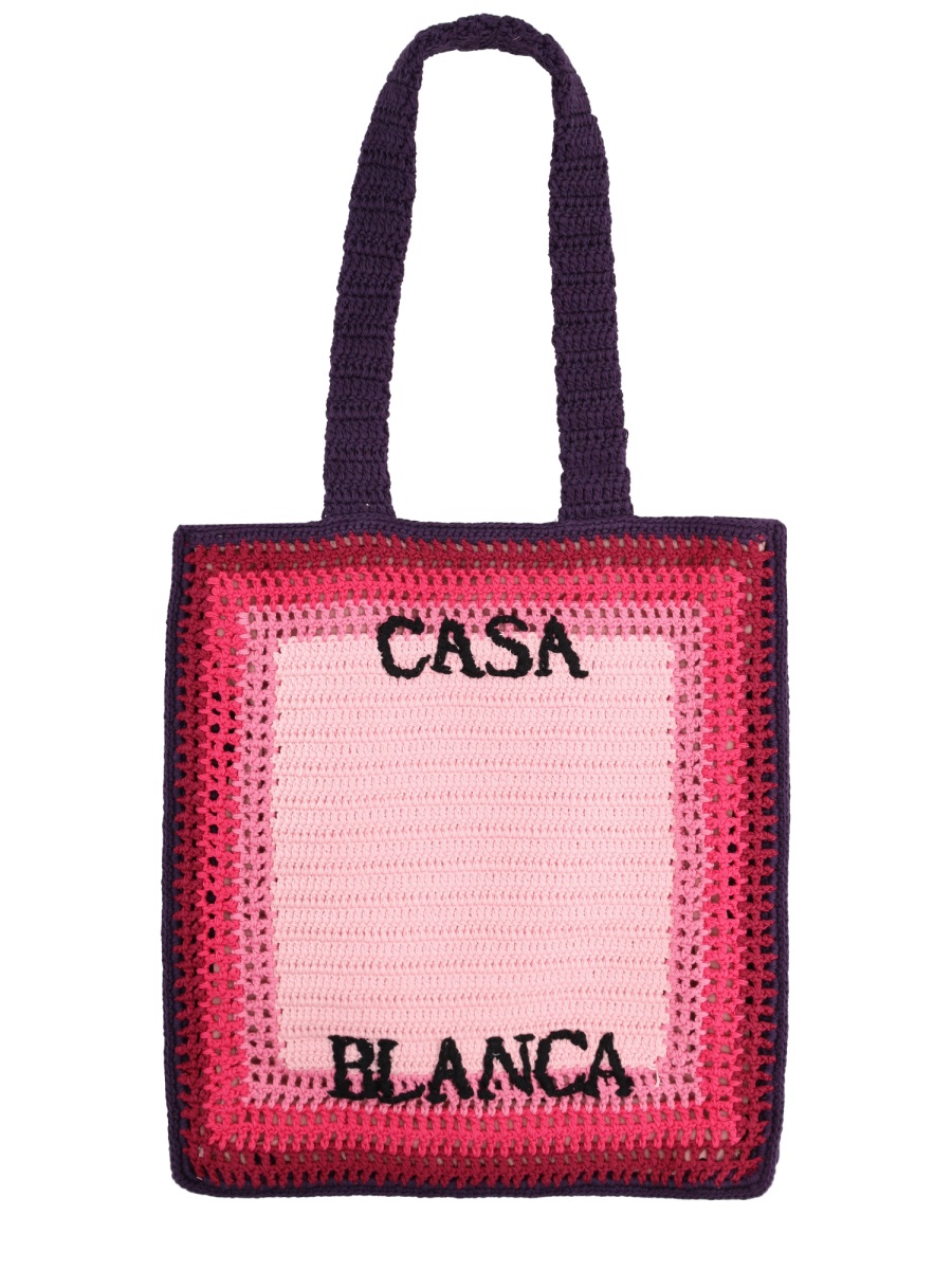 Casablanca Crochet Gradient Pink Tote Bag Neutraal