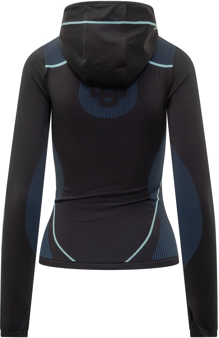 Casablanca Casablanca Felpa Tecnica con Cappuccio e Dettagli a Contrasto Zwart