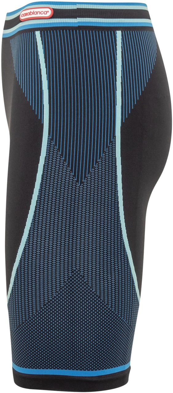 Casablanca Casablanca Biker Shorts con Dettagli Azzurri Zwart