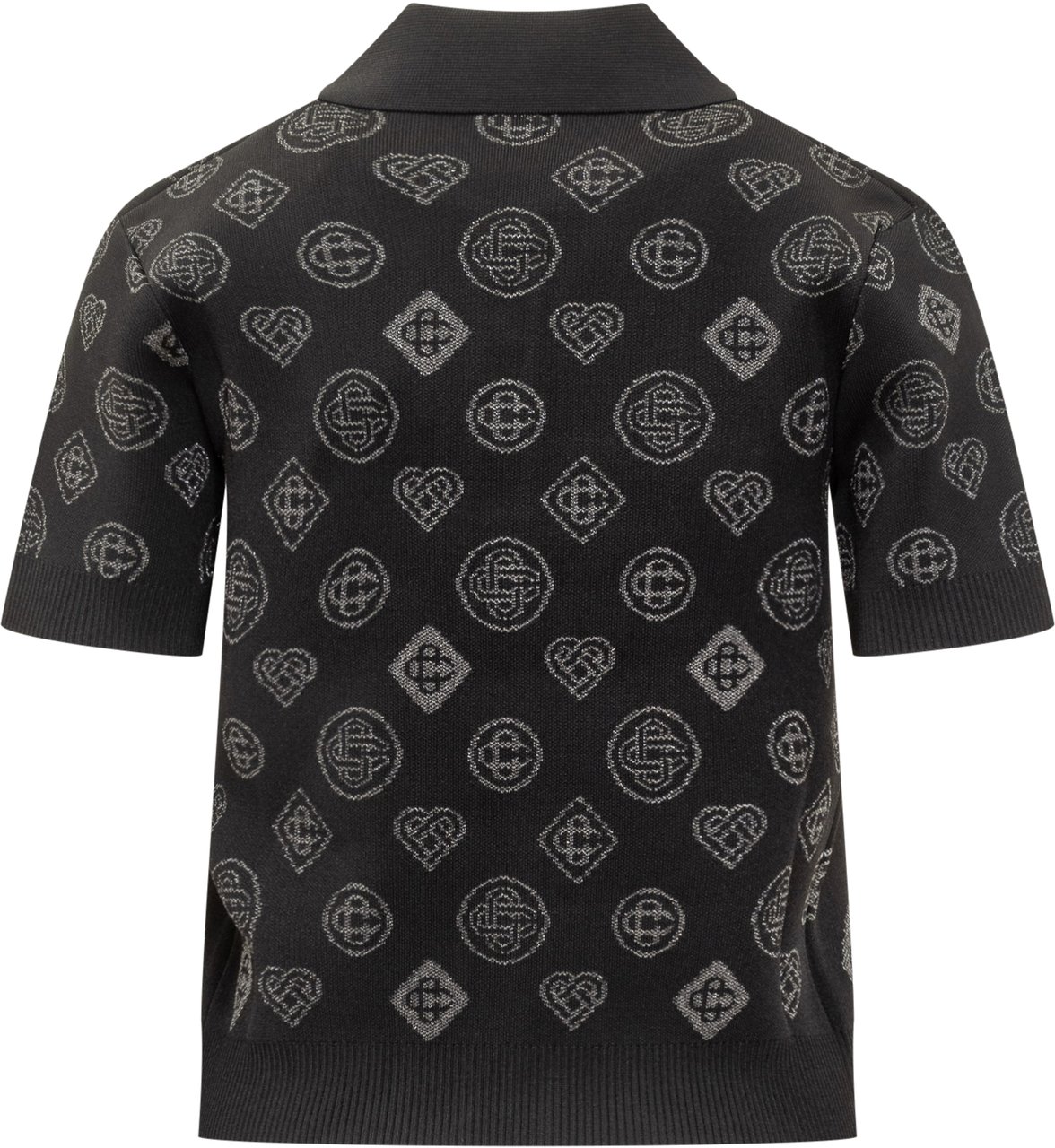 Casablanca Casablanca Polo in Maglia con Motivo Monogram Zwart