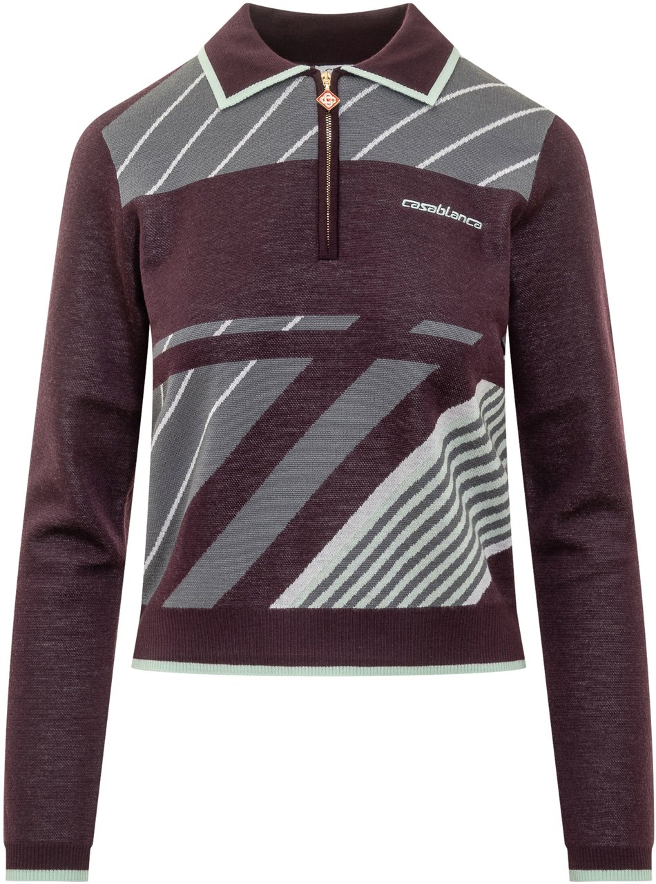 Casablanca Casablanca Polo in Maglia con Zip Divers