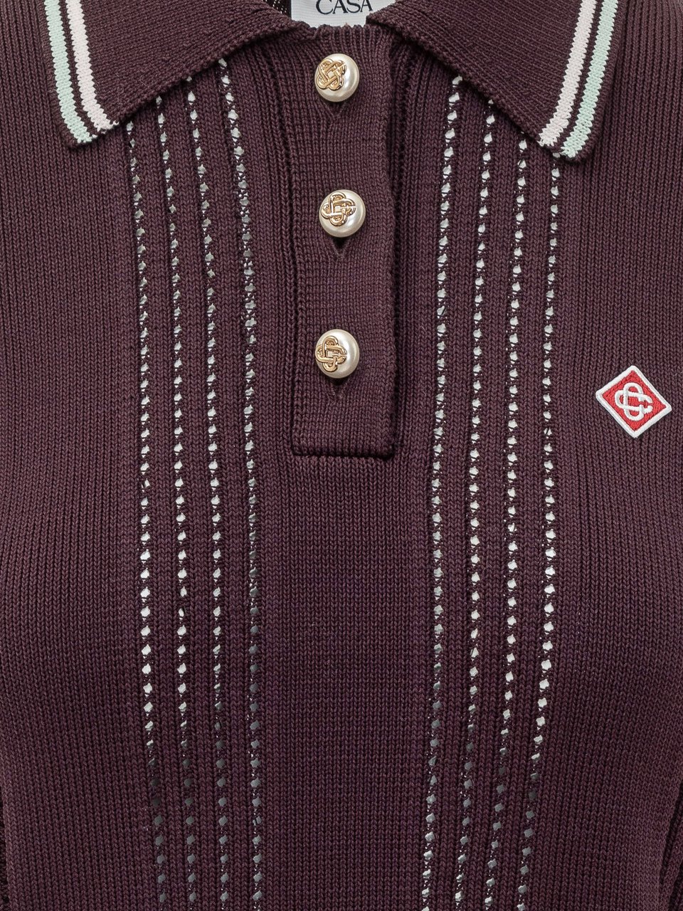 Casablanca Casablanca Polo in Maglia con Dettagli a Righe Bruin