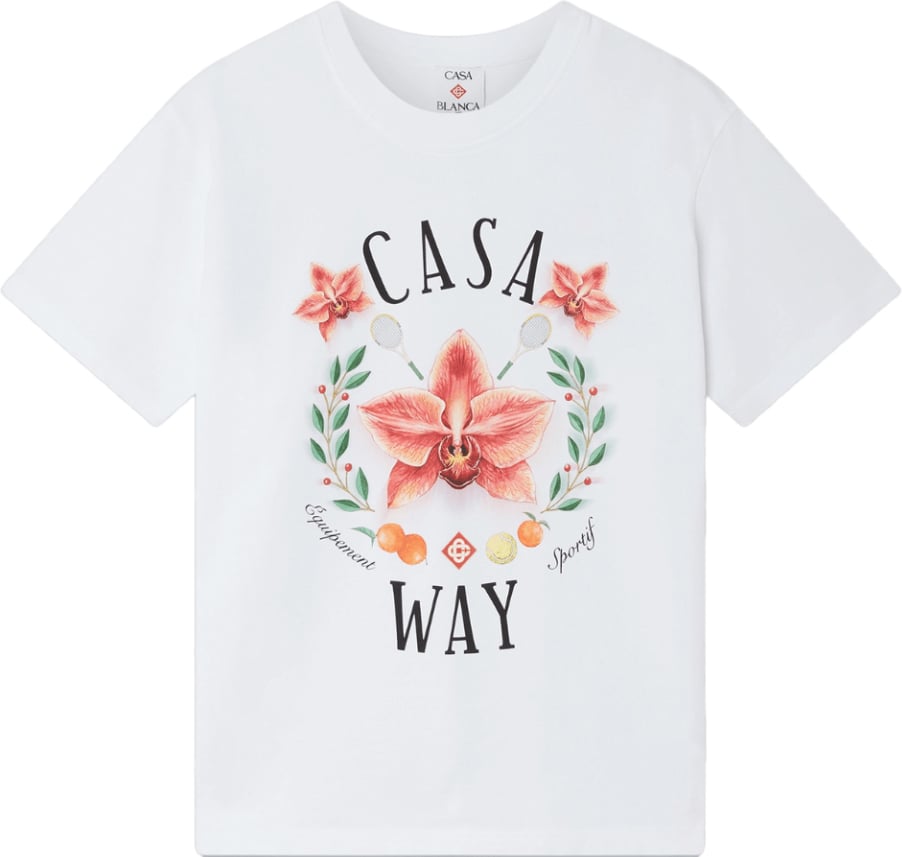 Casablanca CASA WAY ORCHID CLASSIC T-SHIRT BRIGHT WHITE Wit