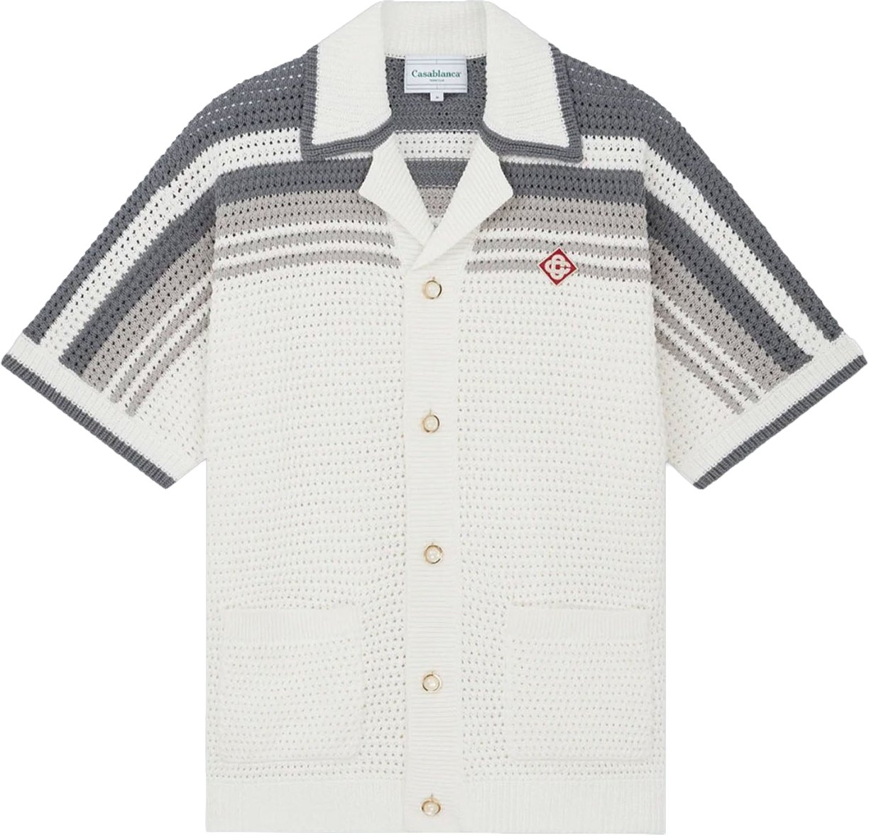 Casablanca GEHAAKT SHIRT WIT / GRIJS Wit
